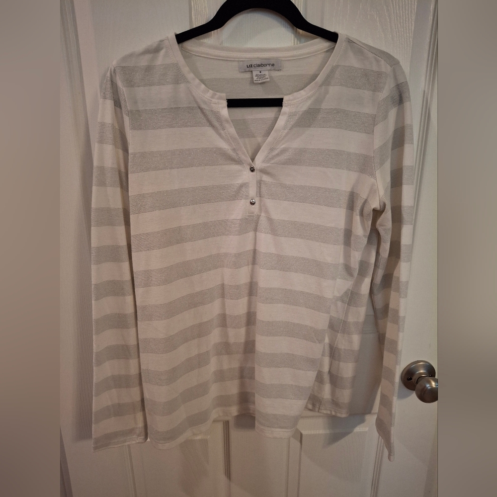 Liz Claiborne Two Button Henley